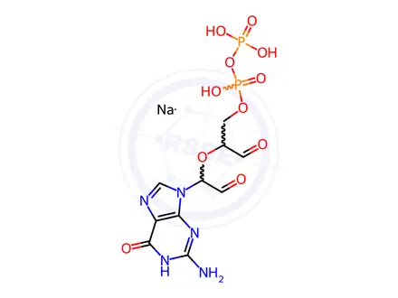 Chemical structure of GUANOSINE 5'-DIPHOSPHATE, PERIODATE OXIDIZED SODIUM SALT