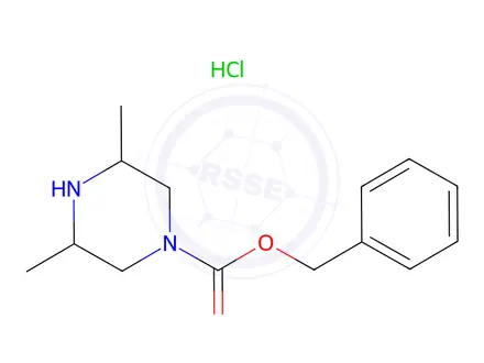 Chemical structure of Benzyl 3,5-dimethylpiperazine-1-carboxylate hydrochloride