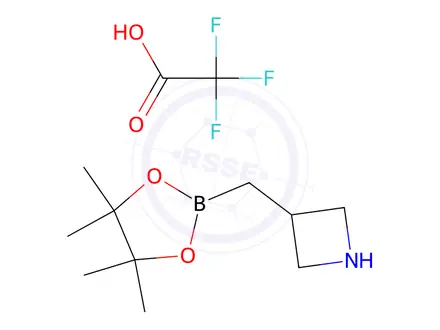 Chemical structure of 3-((4,4,5,5-Tetramethyl-1,3,2-dioxaborolan-2-yl)methyl)azetidine 2,2,2-trifluoroacetate