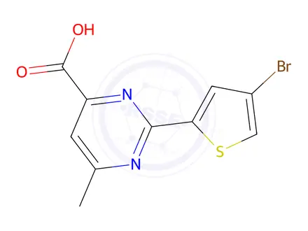 Chemical structure of 2-(4-Bromothiophen-2-yl)-6-methylpyrimidine-4-carboxylic Acid
