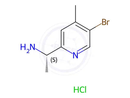 Chemical structure of (S)-1-(5-Bromo-4-methylpyridin-2-yl)ethanamine Hydrochloride