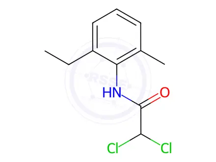 Chemical structure of Acetamide, 2,2-dichloro-N-(2-ethyl-6-methylphenyl)-