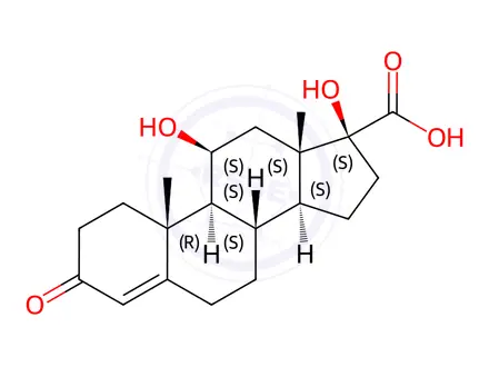 Chemical structure of cortisol-17 acid