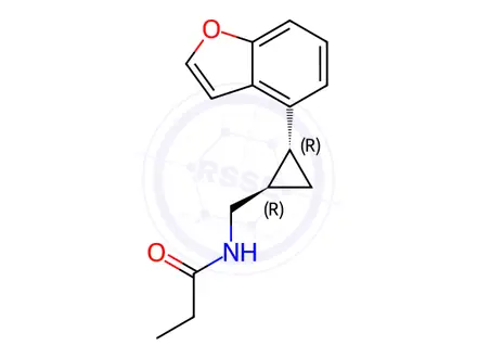 Chemical structure of N-(((1R,2R)-2-(Benzofuran-4-yl)cyclopropyl)methyl)propionamide