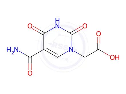 Chemical structure of 2-(5-Carbamoyl-2,4-dioxo-1,2,3,4-tetrahydropyrimidin-1-yl)acetic acid