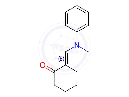 Chemical structure of (2E)-2-[(methyl-phenyl-amino)methylidene]cyclohexan-1-one