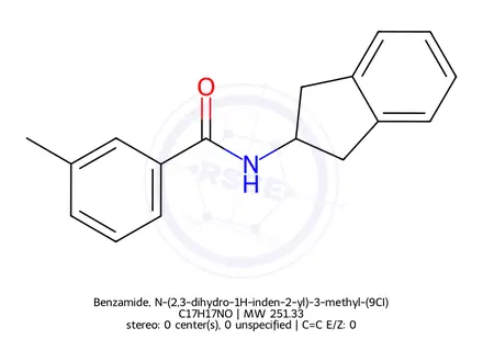 Chemical structure of Benzamide, N-(2,3-dihydro-1H-inden-2-yl)-3-methyl-(9CI)