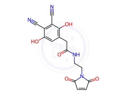 Chemical structure of 3,4-Dicyano-2,5-dihydroxyphenylacetic Acid (2-Maleimido)-N-ethylamide
