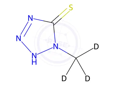 Chemical structure of N-Methyl-5-tetrazolethiol-d3