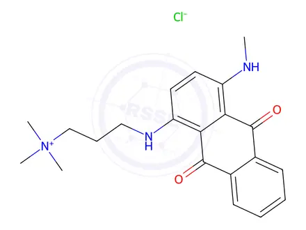 Chemical structure of 3-[[9,10-dihydro-4-(methylamino)-9,10-dioxo-1-anthryl]aminopropyl]trimethylammonium chloride