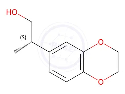 Chemical structure of (2S)-2-(2,3-dihydro-1,4-benzodioxin-6-yl)propan-1-ol