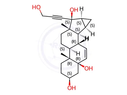 Chemical structure of 3β,5β,17β-Trihydroxy-17α-(3-hydroxy-1-propynyl)-15β,16β-methylene-5β-androst-6-en-17-one