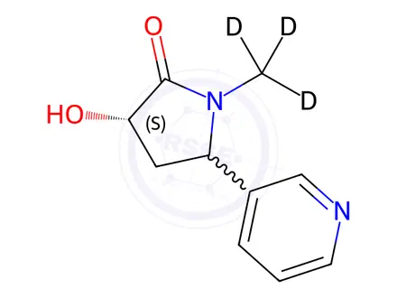 Chemical structure of trans-3′-Hydroxycotinine-D<SUB>3</SUB> solution