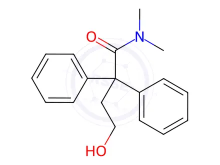 Chemical structure of N,N-Dimethyl-2,2-diphenyl-4-hydroxybutyramide