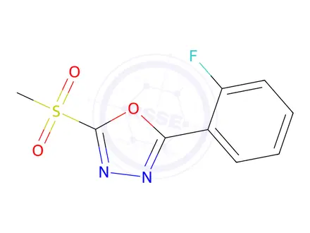 Chemical structure of 2-(2-Fluorophenyl)-5-(methylsulfonyl)-1,3,4-oxadiazole