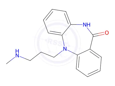 Chemical structure of 5,10-Dihydro-5-[3-(methylamino)propyl]-11H-dibenzo[b,e][1,4]diazepin-11-one