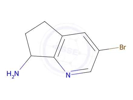 Chemical structure of 3-Bromo-6,7-dihydro-5H-cyclopenta[b]pyridin-7-amine