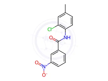 Chemical structure of Benzamide, N-(2-chloro-4-methylphenyl)-3-nitro-