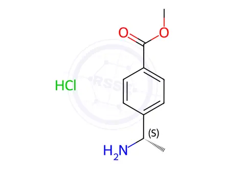 Chemical structure of (S)-4-(1-AMINO-ETHYL)-BENZOIC ACID METHYL ESTER HYDROCHLORIDE
