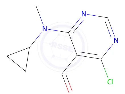 Chemical structure of 4-Chloro-6-(cyclopropyl(methyl)amino)pyrimidine-5-carbaldehyde