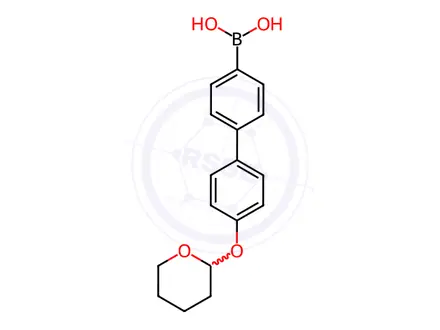 Chemical structure of (4'-((Tetrahydro-2H-pyran-2-yl)oxy)-[1,1'-biphenyl]-4-yl)boronic acid