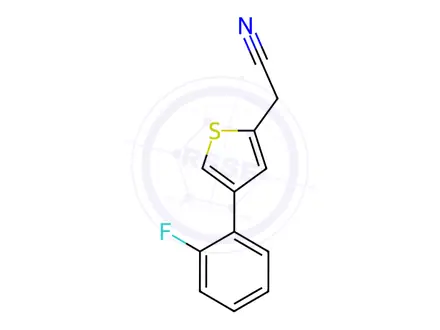 Chemical structure of 2-(4-(2-Fluorophenyl)thiophen-2-yl)acetonitrile
