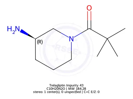 Chemical structure of (R)-1-(3-aminopiperidin-1-yl)-2,2-dimethylpropan-1-one