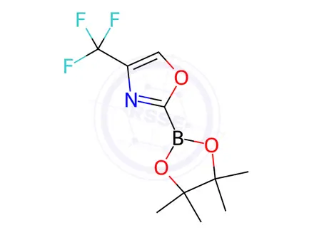Chemical structure of Oxazole, 2-(4,4,5,5-tetramethyl-1,3,2-dioxaborolan-2-yl)-4-(trifluoromethyl)-