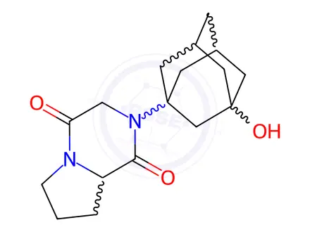 Chemical structure of Vildagliptin Impurity E