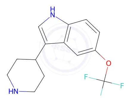 Chemical structure of 3-(Piperidin-4-yl)-5-(trifluoromethoxy)-1H-indole