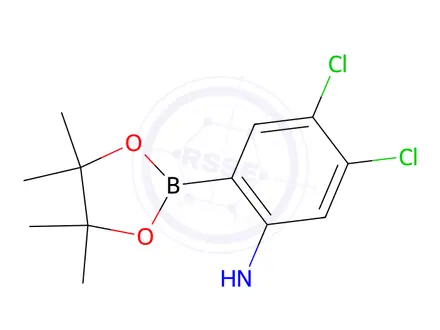 Chemical structure of N-[4,5-Dichloro-2-(tetramethyl-1,3,2-dioxaborolan-2-yl)phenyl]acetamide