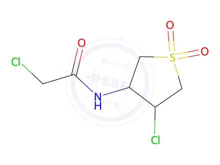 Chemical structure of 2-Chloro-N-(4-chloro-1,1-dioxo-1lambda6-thiolan-3-yl)acetamide