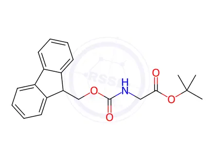 Chemical structure of Glycine, N-[(9H-fluoren-9-ylmethoxy)carbonyl]-, 1,1-dimethylethyl ester