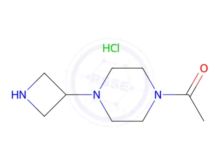 Chemical structure of 1-(4-(Azetidin-3-yl)piperazin-1-yl)ethan-1-one hydrochloride