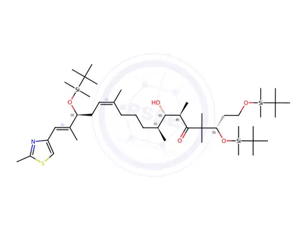 Chemical structure of (3S,6R,7S,8S,12Z,15S,16E)-1,3,15-Tris-{[tert-butyl(dimethyl)silyl]oxy}-7-hydroxy-4,4,6,8,12,16-hexamethyl-17-(2-methyl-1,3-thiazol-4-yl)heptadecyl-12,16-dien-5-one