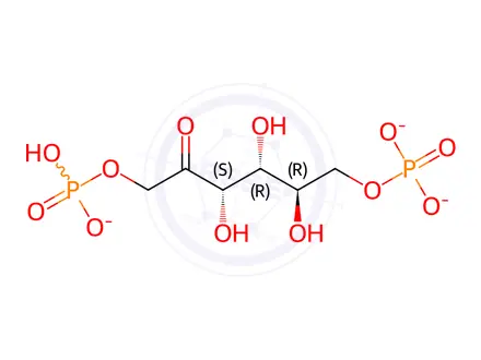 Chemical structure of D-Fructose 1,6-bisphosphate trisodium salt
