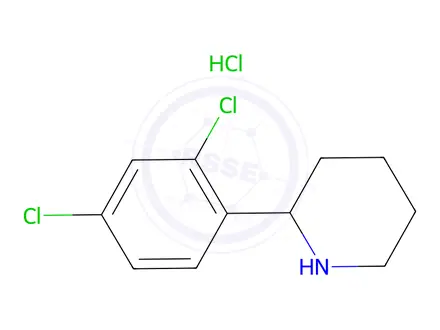 Chemical structure of 2-(2,4-Dichlorophenyl)piperidine Hydrochloride