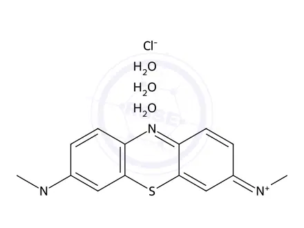 Chemical structure of Methylene blue trihydrate