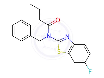 Chemical structure of N-Benzyl-N-(6-fluorobenzo[d]thiazol-2-yl)butyramide