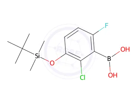 Chemical structure of 3-[(tert-Butyldimethylsilyl)oxy]-2-chloro-6-fluorophenylboronic acid