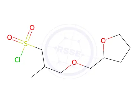 Chemical structure of 2-Methyl-3-((tetrahydrofuran-2-yl)methoxy)propane-1-sulfonyl chloride