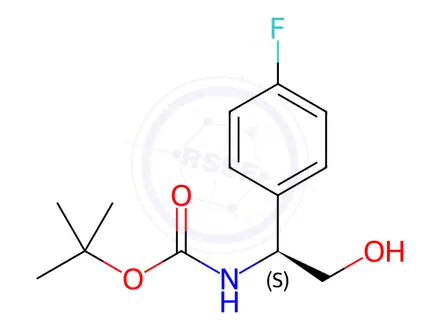 Chemical structure of Carbamic acid, N-[(1S)-1-(4-fluorophenyl)-2-hydroxyethyl]-, 1,1-dimethylethyl ester
