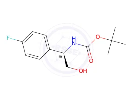 Chemical structure of Carbamic acid, N-[(1R)-1-(4-fluorophenyl)-2-hydroxyethyl]-, 1,1-dimethylethyl ester