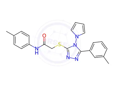Chemical structure of N-(4-methylphenyl)-2-[[5-(3-methylphenyl)-4-pyrrol-1-yl-1,2,4-triazol-3-yl]sulfanyl]acetamide