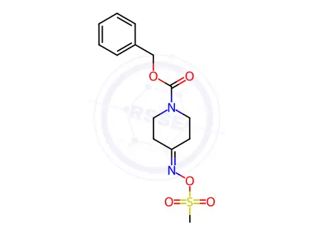 Chemical structure of benzyl 4-(((methylsulfonyl)oxy)imino)piperidine-1-carboxylate