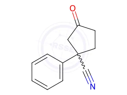 Chemical structure of 3-Oxo-1-phenylcyclopentane-1-carbonitrile