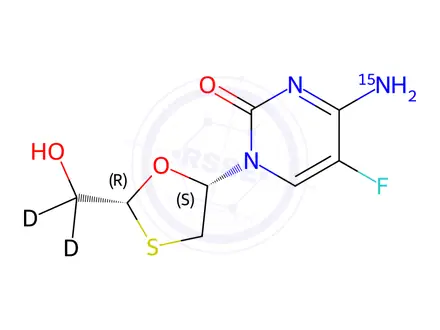 Chemical structure of Emtricitabine-15N,d2