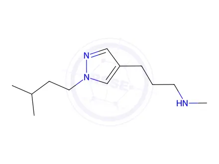 Chemical structure of methyl({3-[1-(3-methylbutyl)-1h-pyrazol-4-yl]propyl})amine