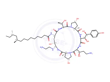 Chemical structure of Caspofungin Acetate C0 Analog(Caspofungin EP Impurity F)(RRT=1.1)
