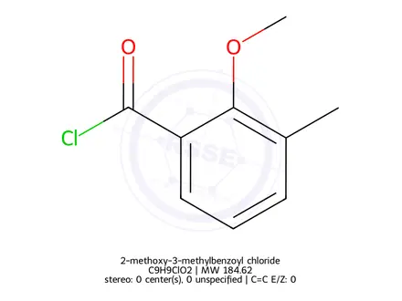 Chemical structure of 2-methoxy-3-methylbenzoyl chloride